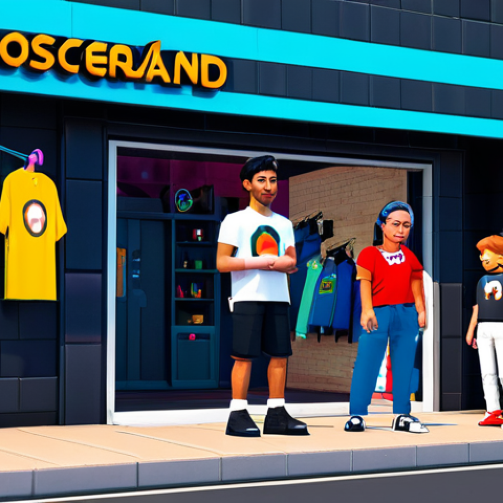 Independent Designer Showcase**

A vibrant, family-friendly scene inside Decentraland, showcasing a young, enthusiastic clothing designer (male or female, appropriate attire) presenting their digital clothing collection. The avatars are diverse and fully clothed in creative, pixelated outfits.  The background features a digital storefront with the designer's brand logo.  Perfect anatomy, natural proportions, well-formed hands, proper finger count.  Safe for work, appropriate content, fully clothed, professional, modest, digital art, high quality.

**