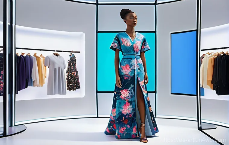 가상 의류 아이템의 디자인 트렌드 - **Prompt:** A stylish, androgynous avatar expressing unique individuality within a whimsical, surrea...