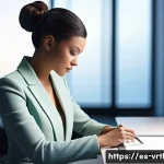 Home 17 가상 의류 아이템을 활용한 패션 교육 - **Prompt 1: The Digital Creator's Canvas**
"A female fashion designer, mid-30s, with a stylish, ...