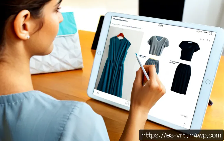 온라인 쇼핑몰에서의 가상 의류 판매 전략 - Photorealistic e-commerce fashion strategy scene for a Spanish-speaking market, a stylish young adul...